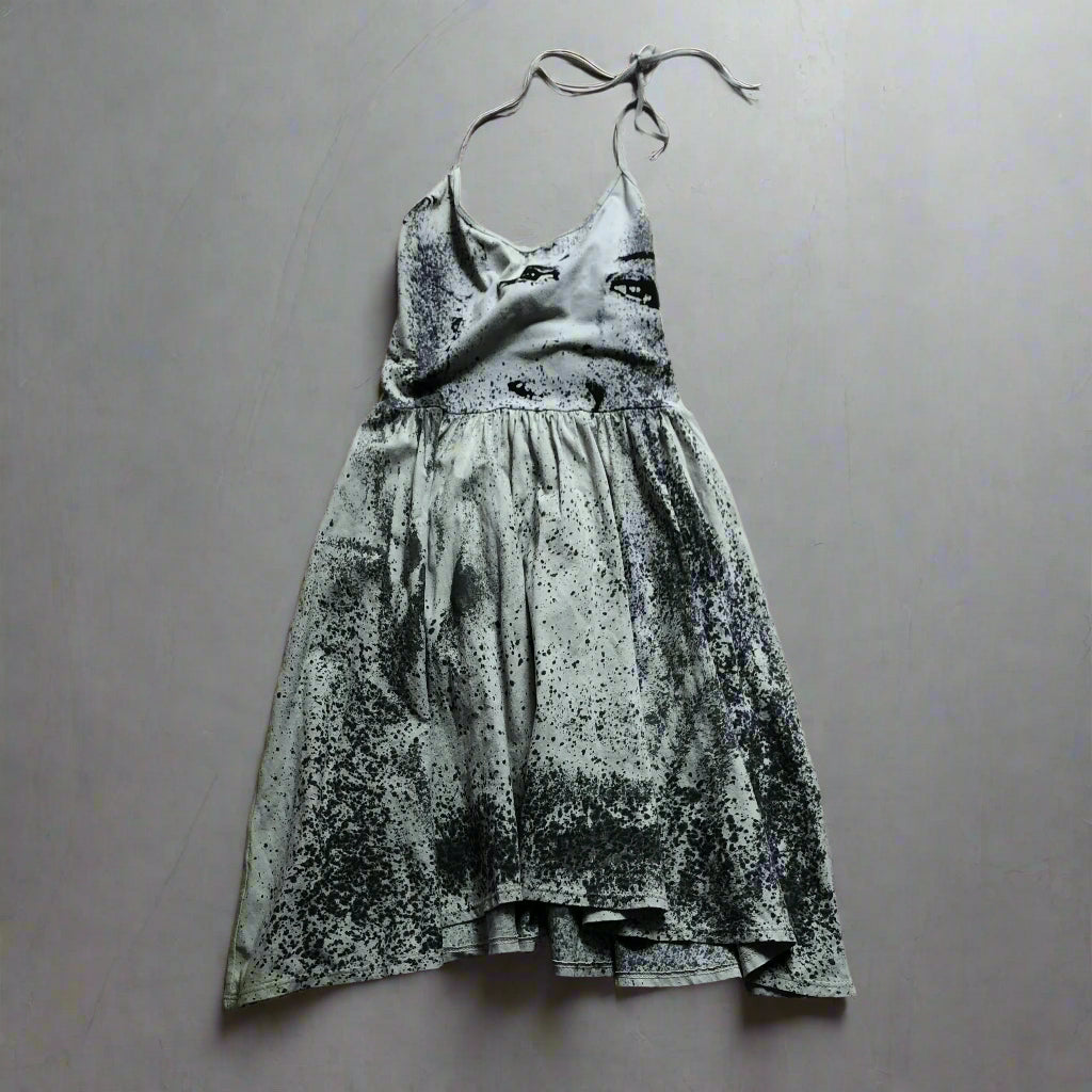 שמלה וינטג׳ אפורה עם הדפס // PETTICOAT JUNCTION Vintage dress gray with print