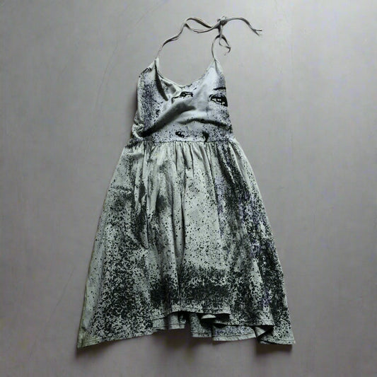 שמלה וינטג׳ אפורה עם הדפס // PETTICOAT JUNCTION Vintage dress gray with print