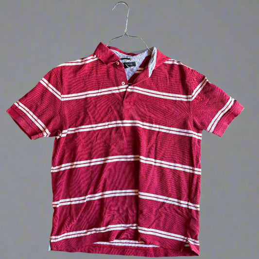 חולצת פולו אדומה עם פסים לבנים Tommy Hilfiger
