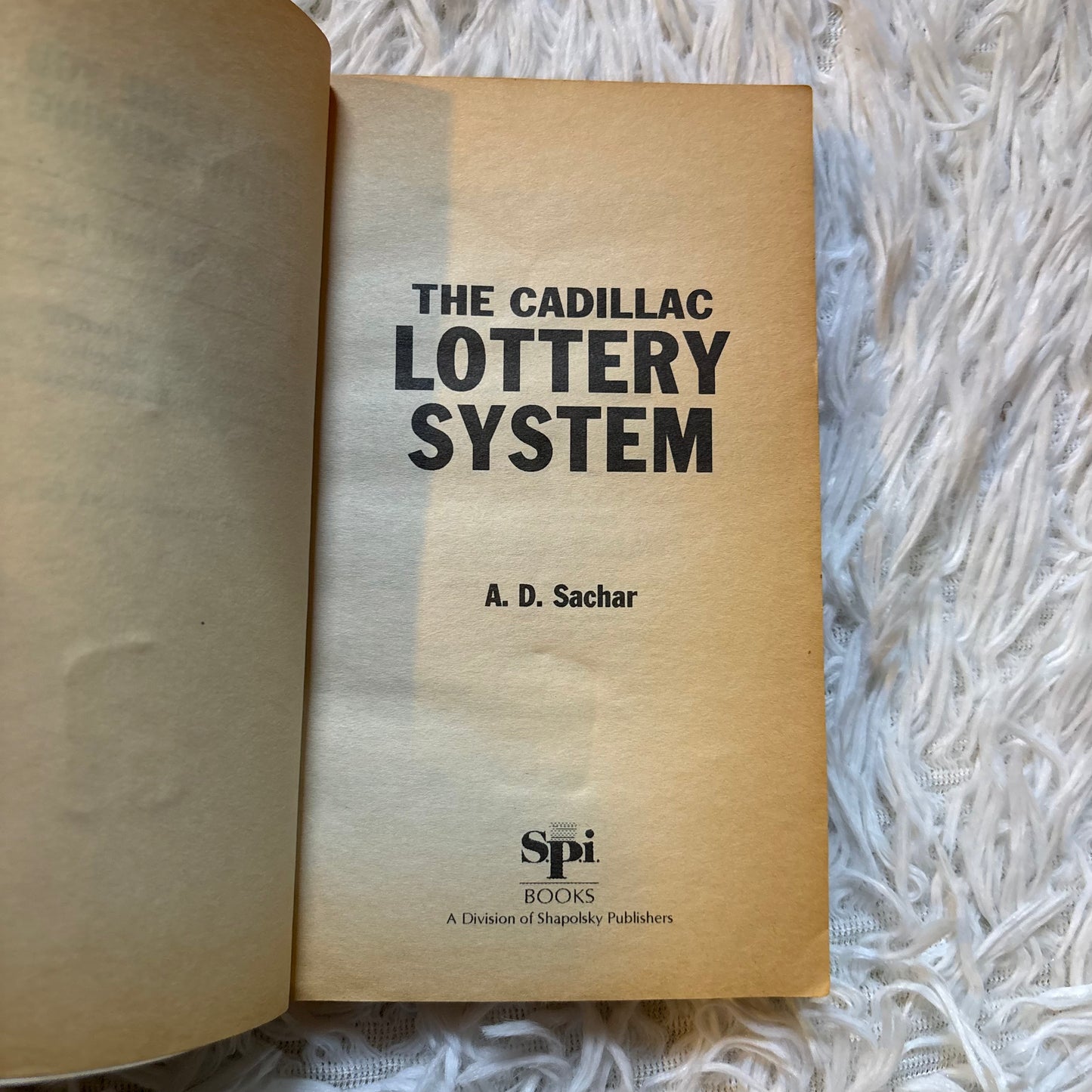 The Cadillac Lottery System A.D. Sachar Winner Of 66 Lotteries
