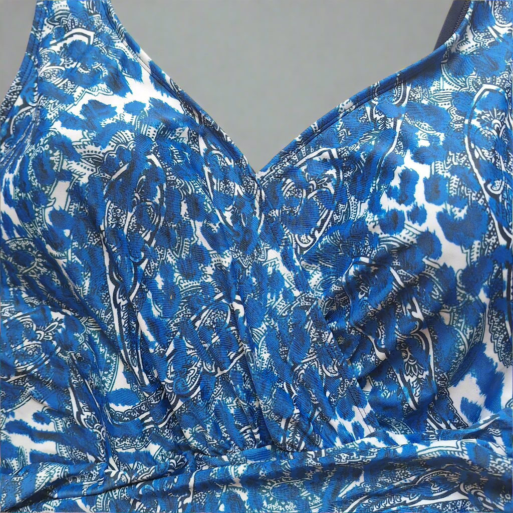 Amoena blue and white maternity swimsuit **notice size in description