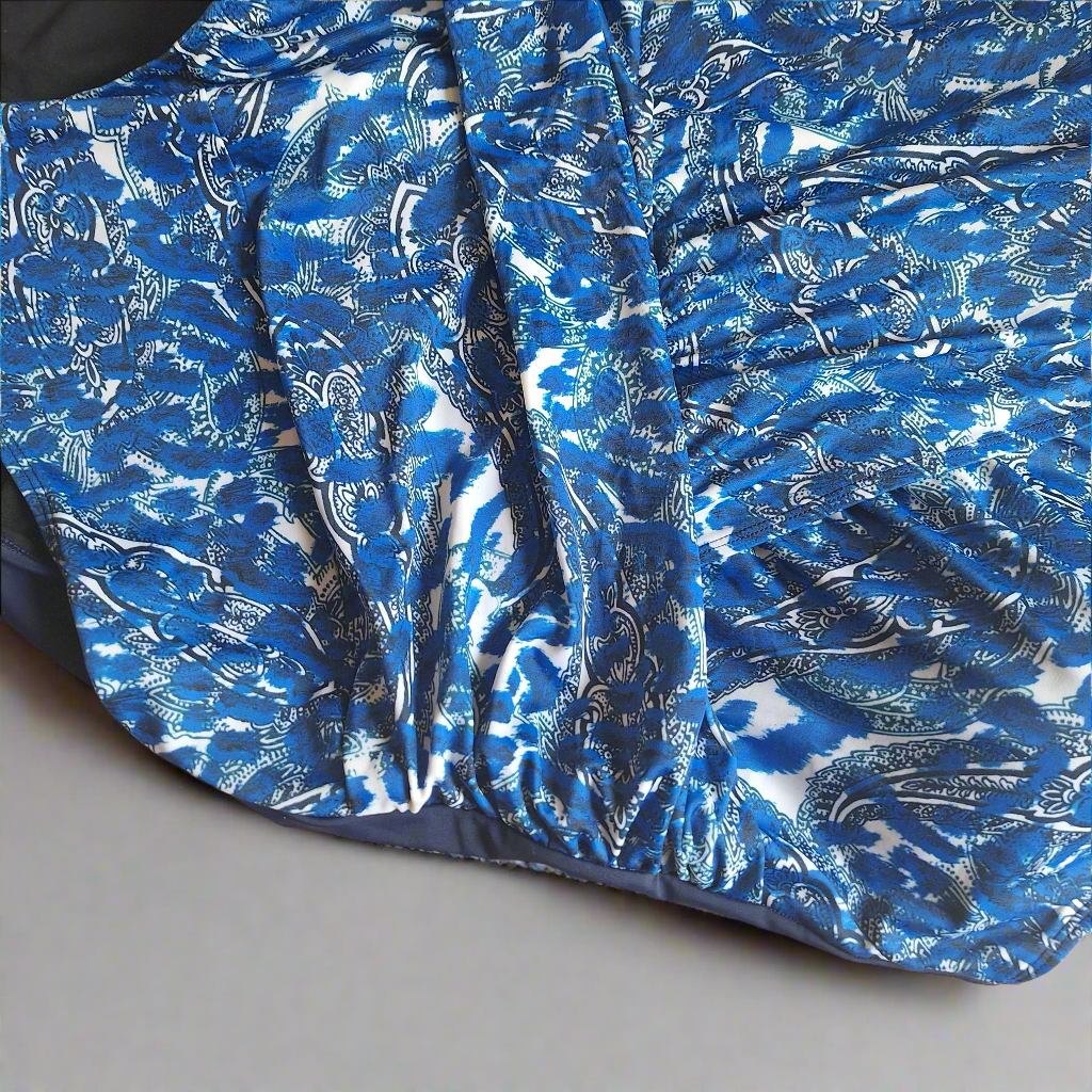 Amoena blue and white maternity swimsuit **notice size in description